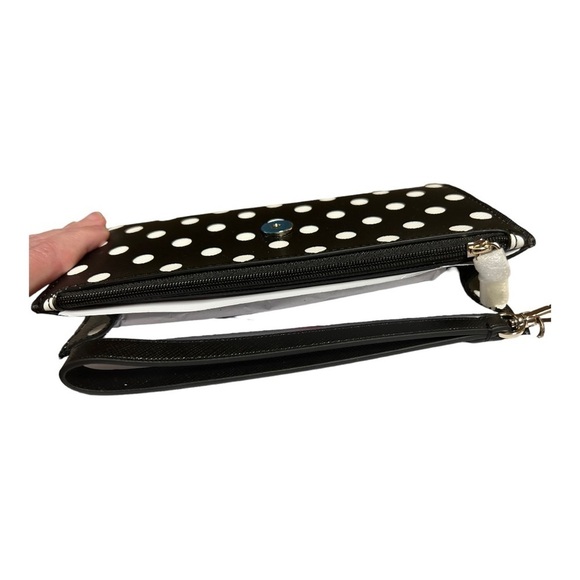Kate spade Cheers Boxed Medium Phone Wristlet black/white polka dots - Picture 12 of 16